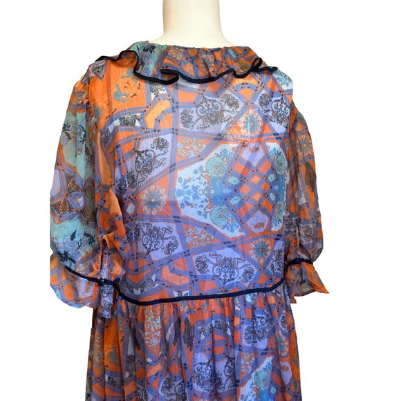 Free People Cassis Chiffon Sheer Maxi Dress with Attached Slip sz S NWT $198 NEW - Picture 5 of 16